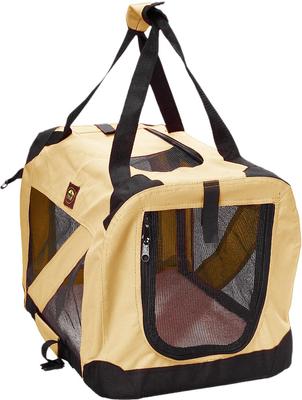 Show full view: Pet Life 360° Vista View House Folding Zippered Dog Carrier, Khaki, X-Small slide 5 of 10