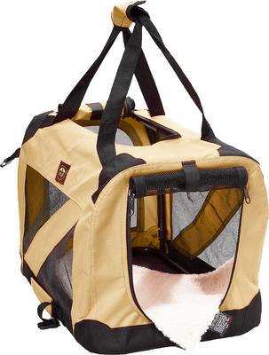 Show full view: Pet Life 360° Vista View House Folding Zippered Dog Carrier, Khaki, X-Small slide 6 of 10