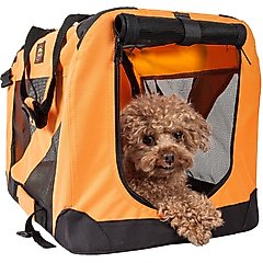 Pet Life 360° Vista View House Folding Zippered Dog Carrier, Orange, Large