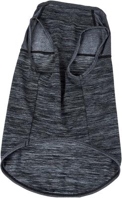 Show full view: Pet Life Active Aero-Pawlse Heathered Quick-Dry 4-Way Stretch-Performance Dog T-Shirt, Black/Black, Large slide 6 of 11