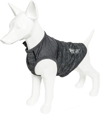 Show full view: Pet Life Active Aero-Pawlse Heathered Quick-Dry 4-Way Stretch-Performance Dog T-Shirt, Black/Black, Large slide 7 of 11
