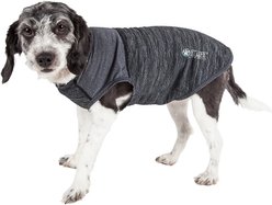 Pet Life Active Aero-Pawlse Heathered Quick-Dry 4-Way Stretch-Performance Dog T-Shirt, Black/Black, Medium
