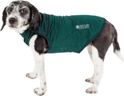 Pet Life Active Aero-Pawlse Heathered Quick-Dry 4-Way Stretch-Performance Dog T-Shirt, Green, Large