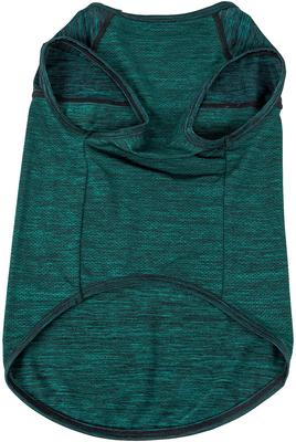 Show full view: Pet Life Active Aero-Pawlse Heathered Quick-Dry 4-Way Stretch-Performance Dog T-Shirt, Green, Large slide 6 of 11