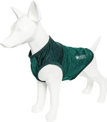 Show full view: Pet Life Active Aero-Pawlse Heathered Quick-Dry 4-Way Stretch-Performance Dog T-Shirt, Green, Medium slide 6 of 10