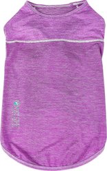 Pet Life Active Aero-Pawlse Heathered Quick-Dry 4-Way Stretch-Performance Dog T-Shirt, Maroon/Purple, Large