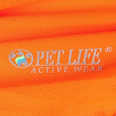 Show full view: Pet Life Active Aero-Pawlse Heathered Quick-Dry 4-Way Stretch-Performance Dog T-Shirt, Orange, Medium slide 9 of 11