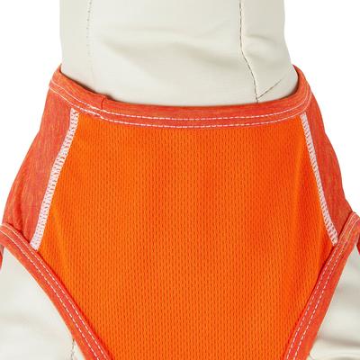 Show full view: Pet Life Active Aero-Pawlse Heathered Quick-Dry 4-Way Stretch-Performance Dog T-Shirt, Orange, Medium slide 10 of 11
