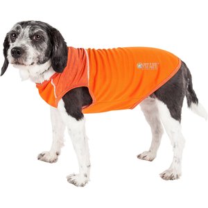 Pet Life Active Aero-Pawlse Heathered Quick-Dry 4-Way Stretch-Performance Dog T-Shirt, Orange, Small
