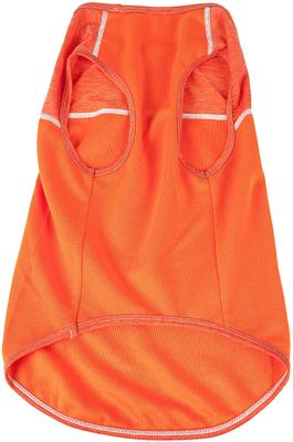 Show full view: Pet Life Active Aero-Pawlse Heathered Quick-Dry 4-Way Stretch-Performance Dog T-Shirt, Orange, Small slide 5 of 10