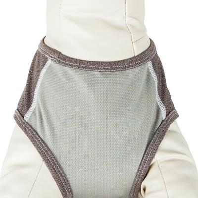 Show full view: Pet Life Active Aero-Pawlse Heathered Quick-Dry 4-Way Stretch-Performance Dog T-Shirt, Tan/Brown, Medium slide 9 of 10