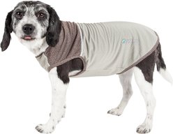 Pet Life Active Aero-Pawlse Heathered Quick-Dry 4-Way Stretch-Performance Dog T-Shirt, Tan/Brown, X-Large