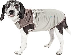 Pet Life Active Aero-Pawlse Heathered Quick-Dry 4-Way Stretch-Performance Dog T-Shirt, Tan/Brown, X-Small