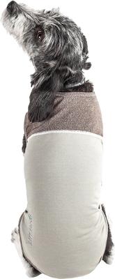 Show full view: Pet Life Active Aero-Pawlse Heathered Quick-Dry 4-Way Stretch-Performance Dog T-Shirt, Tan/Brown, X-Small slide 3 of 10