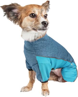 Show full view: Pet Life Active Chase Pacer Dog Hoodie, Light Blue & Blue, X-Large slide 3 of 6