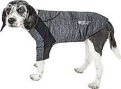 Pet Life Active Chewitt Wagassy 4-Way Stretch Performance Long Sleeve Dog T-Shirt, Black, Medium slide 1 of 9