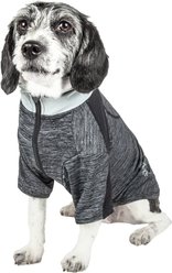 Pet Life Active Chewitt Wagassy 4-Way Stretch Performance Long Sleeve Dog T-Shirt, Black, Medium slide 2 of 9