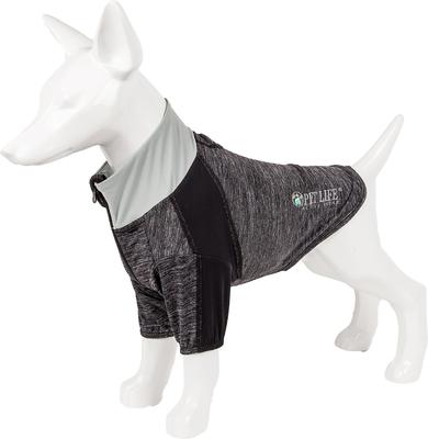 Show full view: Pet Life Active Chewitt Wagassy 4-Way Stretch Performance Long Sleeve Dog T-Shirt, Black, Medium slide 6 of 9