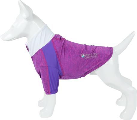 Show full view: Pet Life Active Chewitt Wagassy 4-Way Stretch Performance Long Sleeve Dog T-Shirt, Lavender, X-Small slide 7 of 9