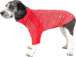 Pet Life Active Chewitt Wagassy 4-Way Stretch Performance Long Sleeve Dog T-Shirt, Red, Small