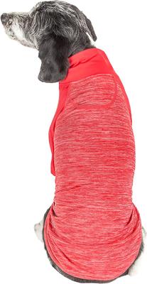 Show full view: Pet Life Active Chewitt Wagassy 4-Way Stretch Performance Long Sleeve Dog T-Shirt, Red, Small slide 3 of 9