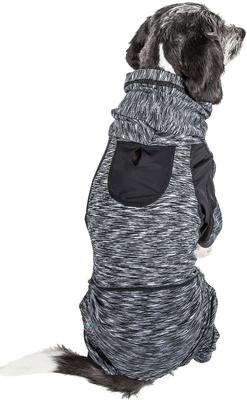 Show full view: Pet Life Active Downward Dog Hoodie, Black, Medium slide 2 of 8