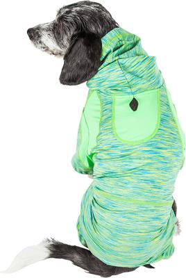 Show full view: Pet Life Active Downward Dog Hoodie, Green, X-Large slide 3 of 7