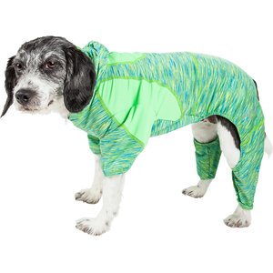 Pet Life Active Downward Dog Hoodie, Green, X-Small