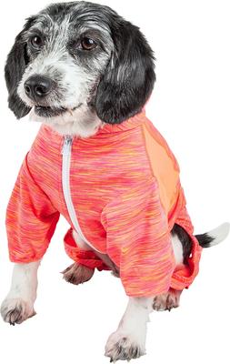 Show full view: Pet Life Active Downward Dog Hoodie, Orange, X-Large slide 3 of 7