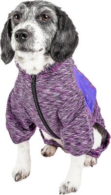 Show full view: Pet Life Active Downward Dog Hoodie, Purple, Small slide 4 of 8