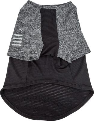 Show full view: Pet Life Active Hybreed 4-Way Stretch Two-Toned Performance Dog T-Shirt, Black/Grey, Medium slide 5 of 9