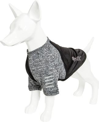Show full view: Pet Life Active Hybreed 4-Way Stretch Two-Toned Performance Dog T-Shirt, Black/Grey, Medium slide 6 of 9