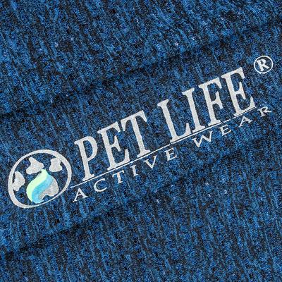 Show full view: Pet Life Active Hybreed 4-Way Stretch Two-Toned Performance Dog T-Shirt, Blue/Maroon, Small slide 8 of 10