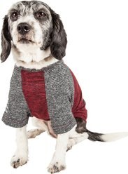 Pet Life Active Hybreed 4-Way Stretch Two-Toned Performance Dog T-Shirt, Maroon/Grey, Medium slide 2 of 9