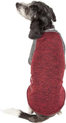 Show full view: Pet Life Active Hybreed 4-Way Stretch Two-Toned Performance Dog T-Shirt, Maroon/Grey, Medium slide 3 of 10