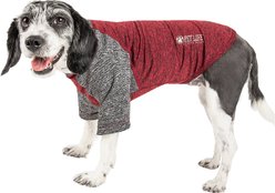 Pet Life Active Hybreed 4-Way Stretch Two-Toned Performance Dog T-Shirt, Maroon/Grey, Small