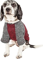 Pet Life Active Hybreed 4-Way Stretch Two-Toned Performance Dog T-Shirt, Maroon/Grey, Small slide 2 of 9