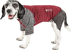 Pet Life Active Hybreed 4-Way Stretch Two-Toned Performance Dog T-Shirt, Maroon/Grey, X-Large