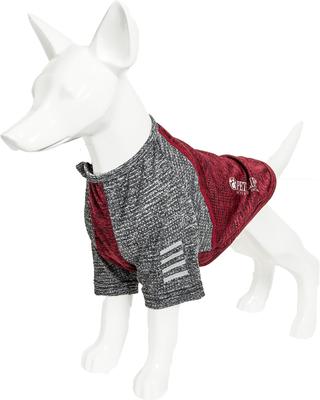 Show full view: Pet Life Active Hybreed 4-Way Stretch Two-Toned Performance Dog T-Shirt, Maroon/Grey, X-Large slide 6 of 10