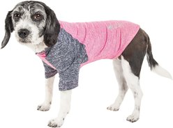 Pet Life Active Hybreed 4-Way Stretch Two-Toned Performance Dog T-Shirt, Pink/Navy, Large