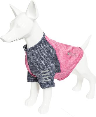 Show full view: Pet Life Active Hybreed 4-Way Stretch Two-Toned Performance Dog T-Shirt, Pink/Navy, Small slide 7 of 11