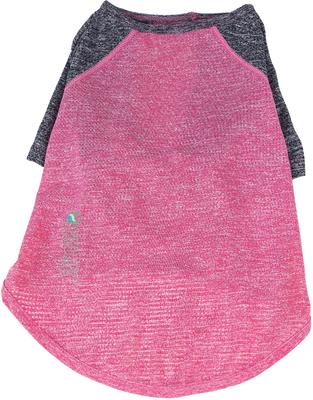 Show full view: Pet Life Active Hybreed 4-Way Stretch Two-Toned Performance Dog T-Shirt, Pink/Navy, X-Large slide 4 of 10