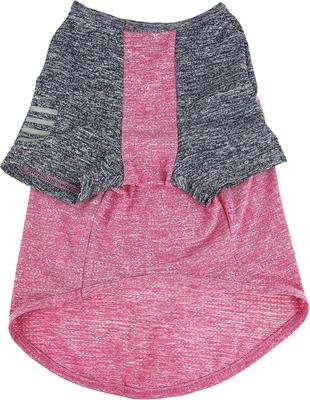 Show full view: Pet Life Active Hybreed 4-Way Stretch Two-Toned Performance Dog T-Shirt, Pink/Navy, X-Large slide 5 of 10