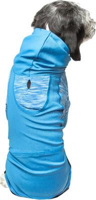 Show full view: Pet Life Active Pawsterity Dog Hoodie, Blue, Medium slide 2 of 6