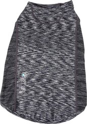 Pet Life Active Warf Speed Heathered Ultra-Stretch Sporty Performance Dog T-Shirt, Black Heather/Black, X-Small