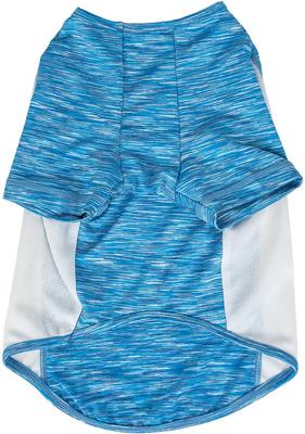 Show full view: Pet Life Active Warf Speed Heathered Ultra-Stretch Sporty Performance Dog T-Shirt, Blue Heather/White, Medium slide 5 of 9