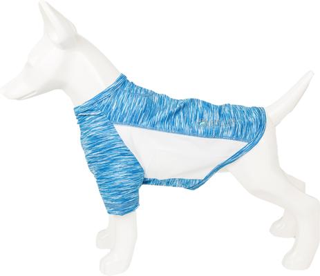 Show full view: Pet Life Active Warf Speed Heathered Ultra-Stretch Sporty Performance Dog T-Shirt, Blue Heather/White, Medium slide 7 of 9