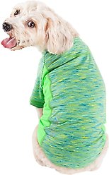 Pet Life Active Warf Speed Heathered Ultra-Stretch Sporty Performance Dog T-Shirt, Green Heather/Light Green, Large slide 2 of 8