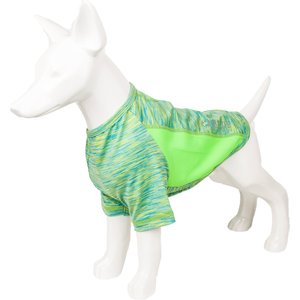 Pet Life Active Warf Speed Heathered Ultra-Stretch Sporty Performance Dog T-Shirt, Green Heather/Light Green, Large
