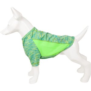 Pet Life Active Warf Speed Heathered Ultra-Stretch Sporty Performance Dog T-Shirt, Green Heather/Light Green, Large
